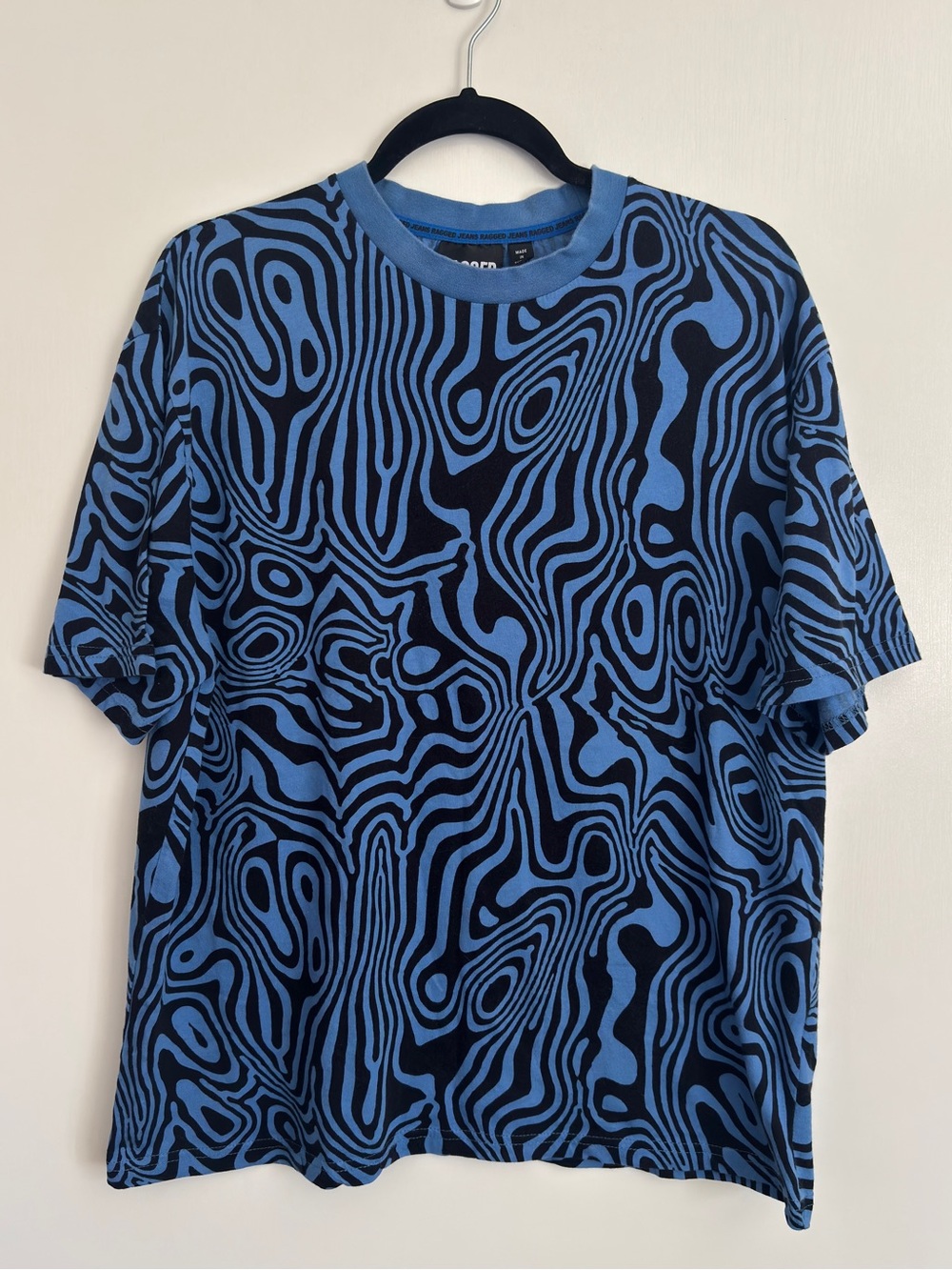 Ragged Jeans Ragged Priest Marble Swirl T-Shirt Blue Black Men’s M